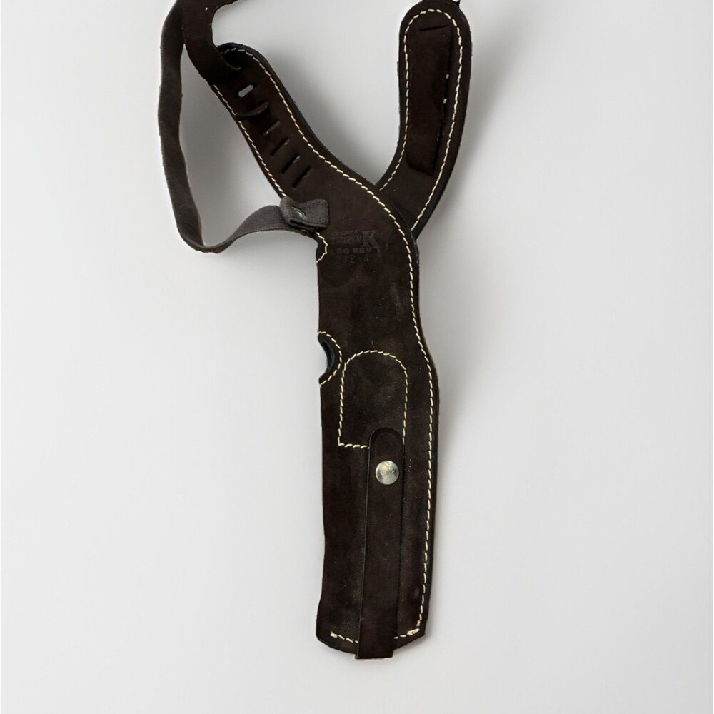 Krasne’s Triple K Suede Shoulder Holster 212-4 Large Revolver Brown Leather